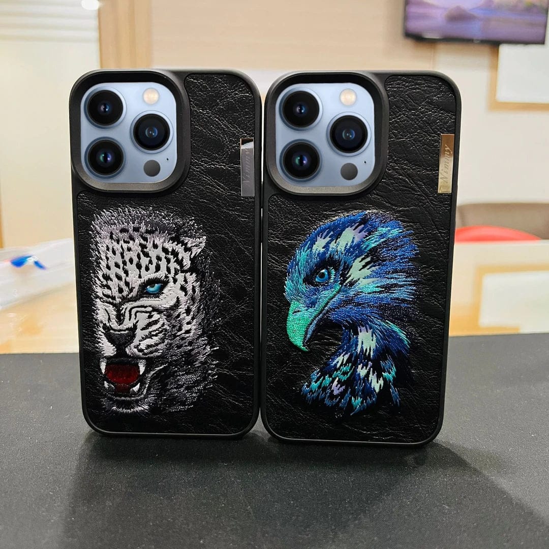 TIGER & EAGLE LEATHER IPHONE CASE